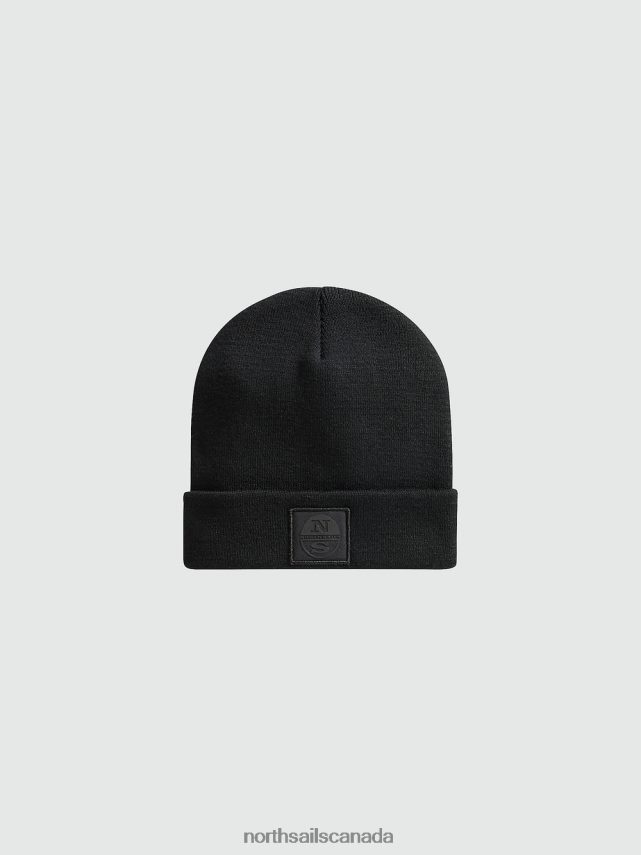 Men North Sails Black ORGANIC COTTON BEANIE Accessories 0028HP751