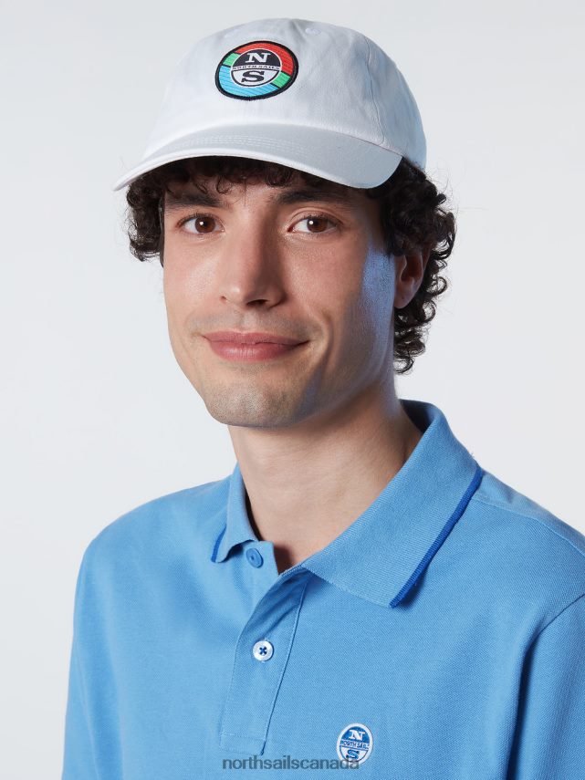Men North Sails White BASEBALL CAP WITH LETTERING Accessories 0028HP453