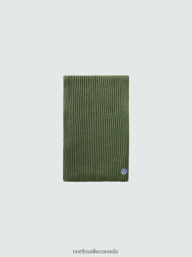 Men North Sails Bronze green COTTON AND WOOL SCARF Accessories 0028HP852