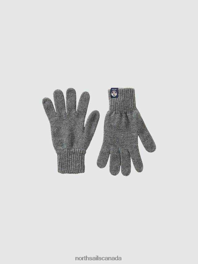 Men North Sails Medium grey melange CASHMERE GLOVES Accessories 0028HP692