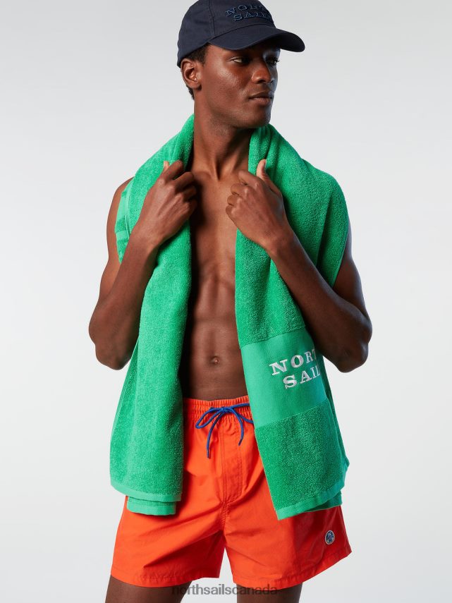 Men North Sails Bright orange SWIM SHORTS WITH LOGO PATCH Beachwear 0028HP388