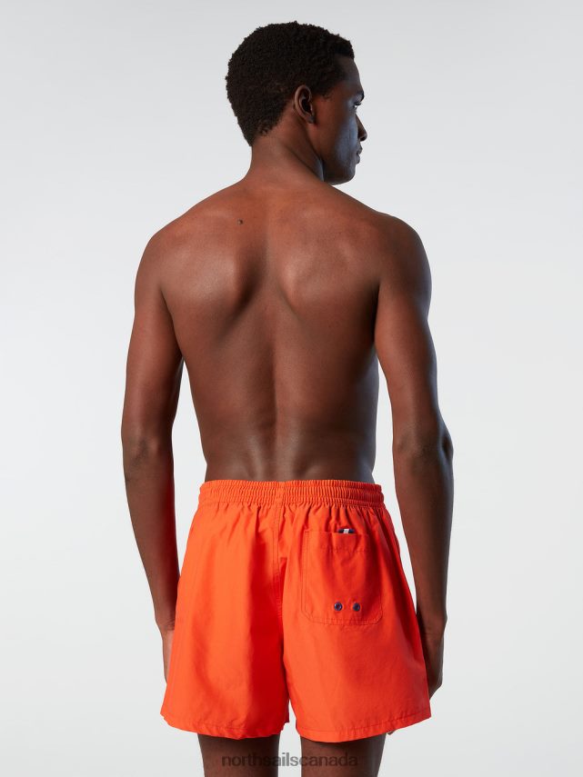 Men North Sails Bright orange SWIM SHORTS WITH LOGO PATCH Beachwear 0028HP388