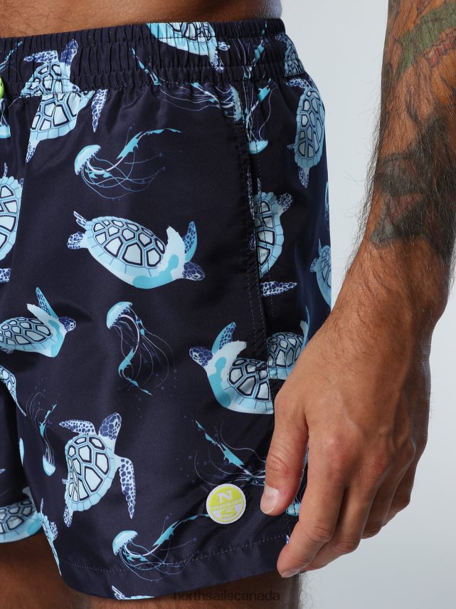 Men North Sails Combo 69 SWIM SHORTS WITH OCEAN PRINT Beachwear 0028HP381
