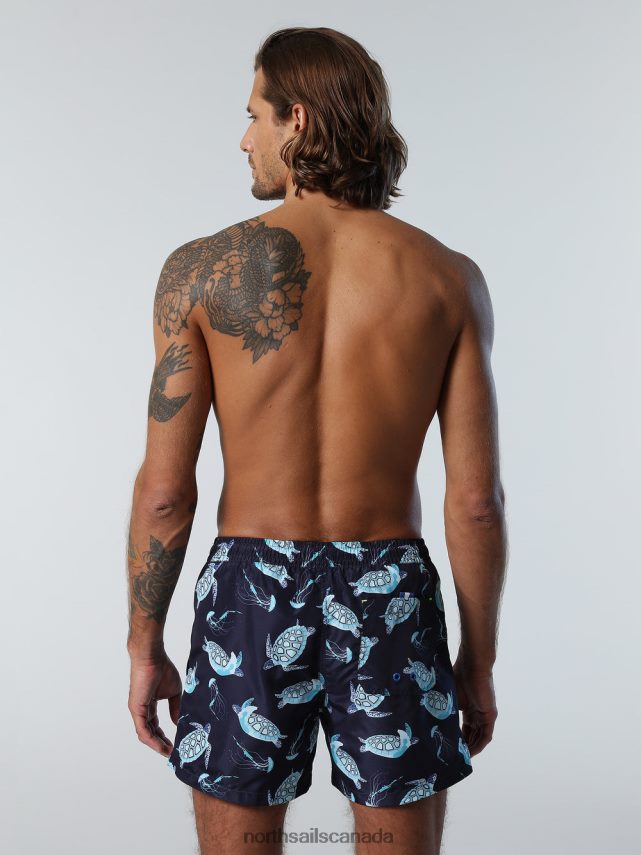 Men North Sails Combo 69 SWIM SHORTS WITH OCEAN PRINT Beachwear 0028HP381