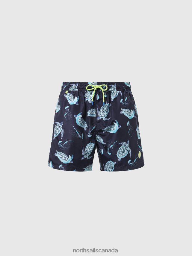 Men North Sails Combo 69 SWIM SHORTS WITH OCEAN PRINT Beachwear 0028HP381