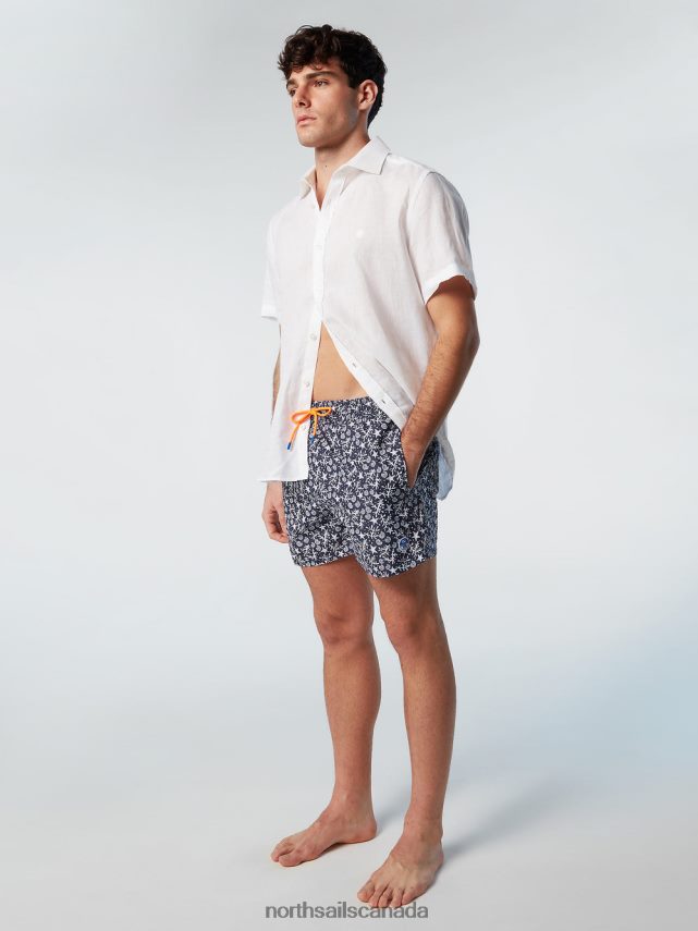 Men North Sails Combo 74 SWIM SHORTS WITH ALL-OVER PRINT Beachwear 0028HP424