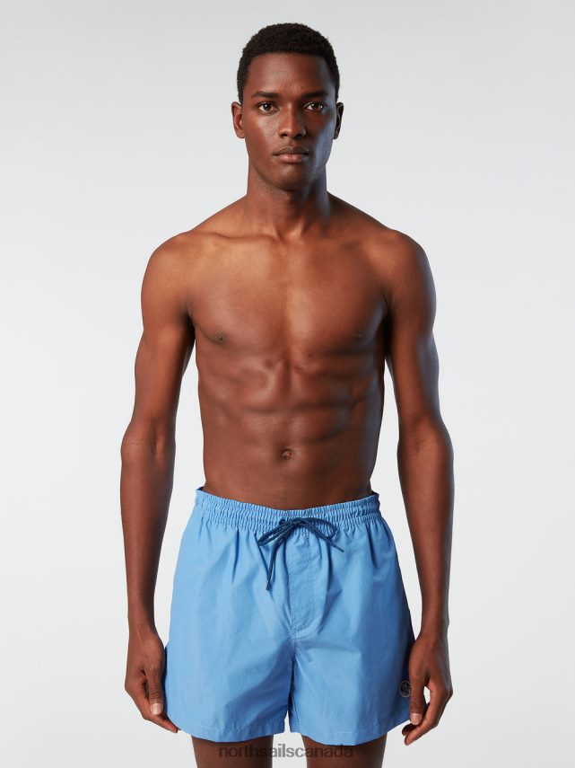 Men North Sails Cornflower blue SWIM SHORTS WITH LOGO PATCH Beachwear 0028HP393