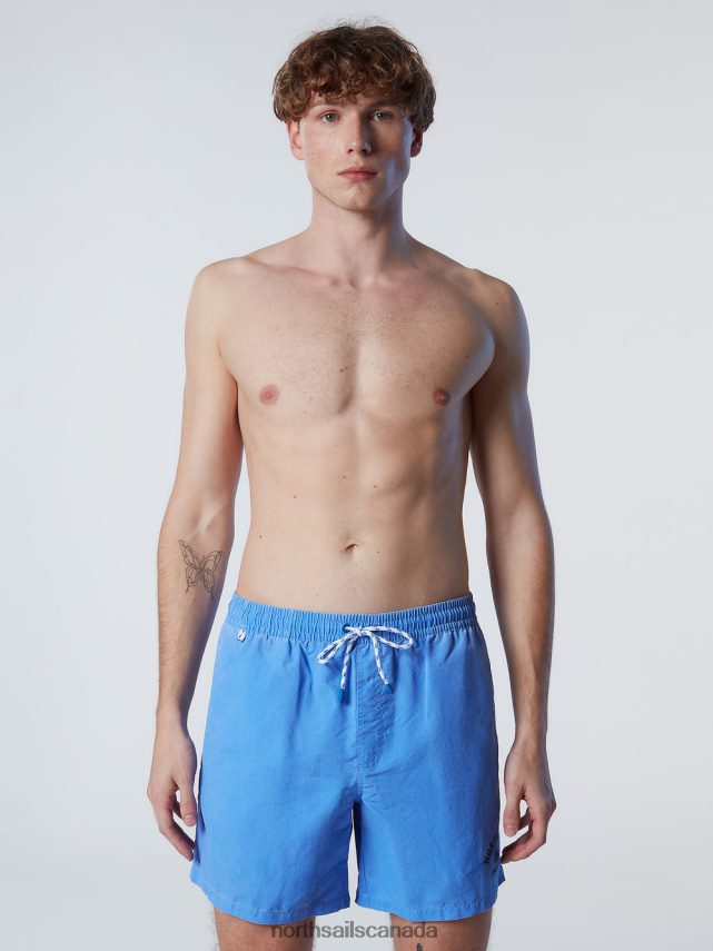 Men North Sails Cornflower blue WASHED FABRIC SWIM SHORTS Beachwear 0028HP398