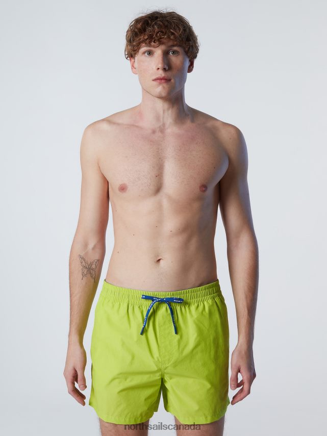 Men North Sails Lime SWIM SHORTS WITH LOGO PATCH Beachwear 0028HP387