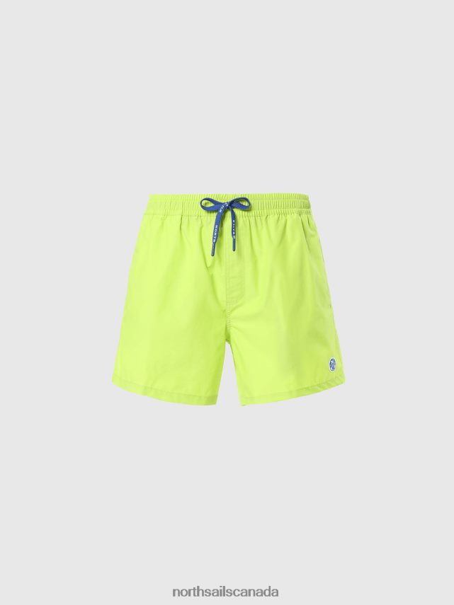 Men North Sails Lime SWIM SHORTS WITH LOGO PATCH Beachwear 0028HP387