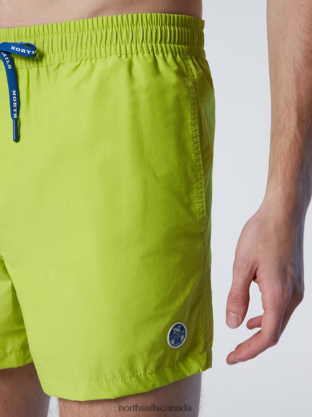 Men North Sails Lime SWIM SHORTS WITH LOGO PATCH Beachwear 0028HP387