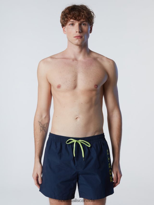 Men North Sails Navy blue SWIM SHORTS WITH TEXTURED PRINT Beachwear 0028HP411