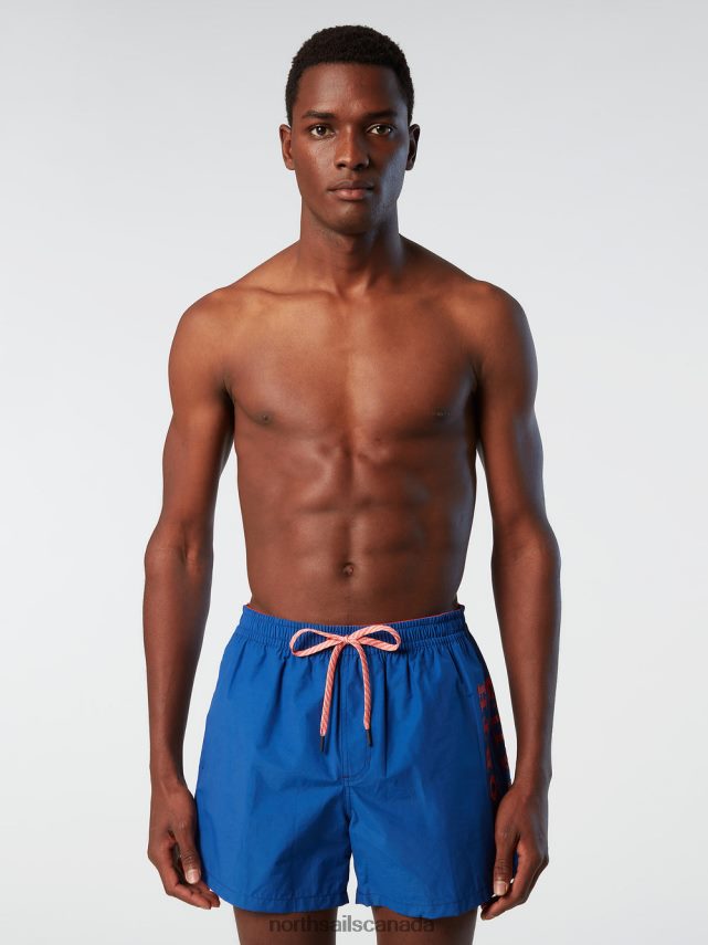 Men North Sails Ocean blue SWIM SHORTS WITH TEXTURED PRINT Beachwear 0028HP410