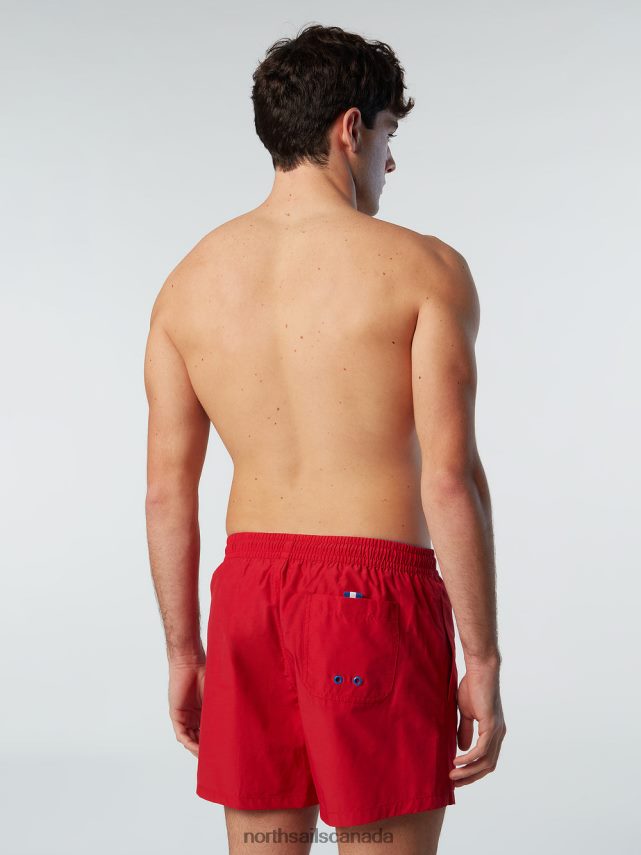 Men North Sails Red SWIM SHORTS WITH LOGO PATCH Beachwear 0028HP385
