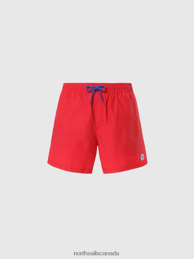 Men North Sails Red SWIM SHORTS WITH LOGO PATCH Beachwear 0028HP385