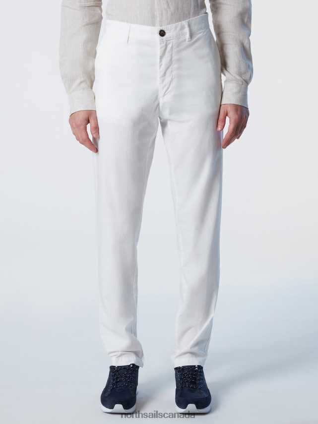 Men North Sails White DEFENDER POPLIN CHINOS Clothing 0028HP310