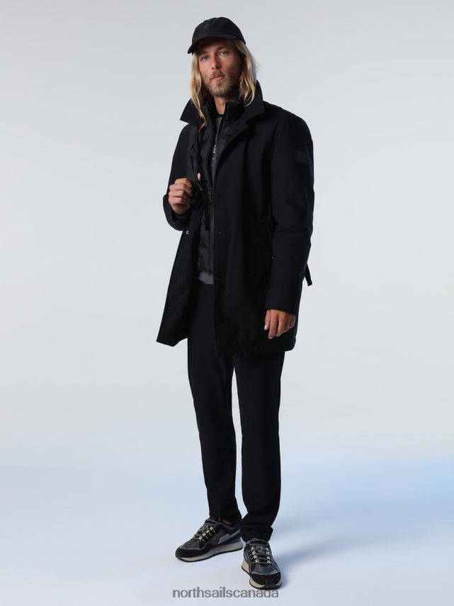 Men North Sails Black TECH TRENCH Clothing 0028HP1035