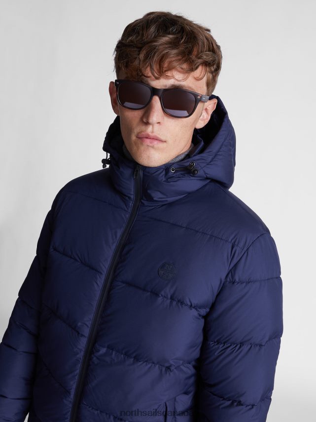 Men North Sails Navy blue DOCK HOODED JACKET Clothing 0028HP1297