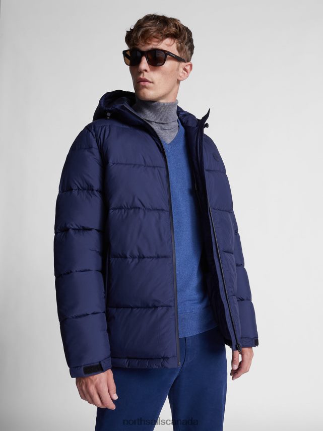 Men North Sails Navy blue DOCK HOODED JACKET Clothing 0028HP1297