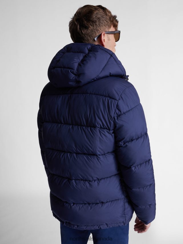 Men North Sails Navy blue DOCK HOODED JACKET Clothing 0028HP1297