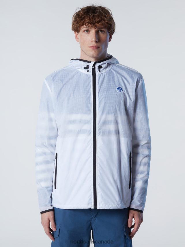 Men North Sails White SPINNAKER HOODED JACKET Clothing 0028HP52