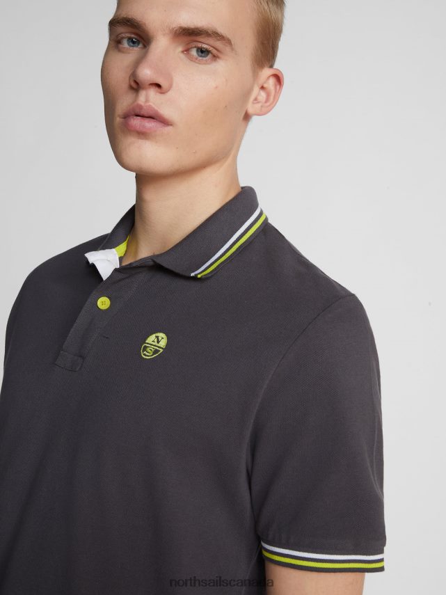 Men North Sails Asphalt POLO WITH CONTRAST TRIMS Clothing 0028HP1214