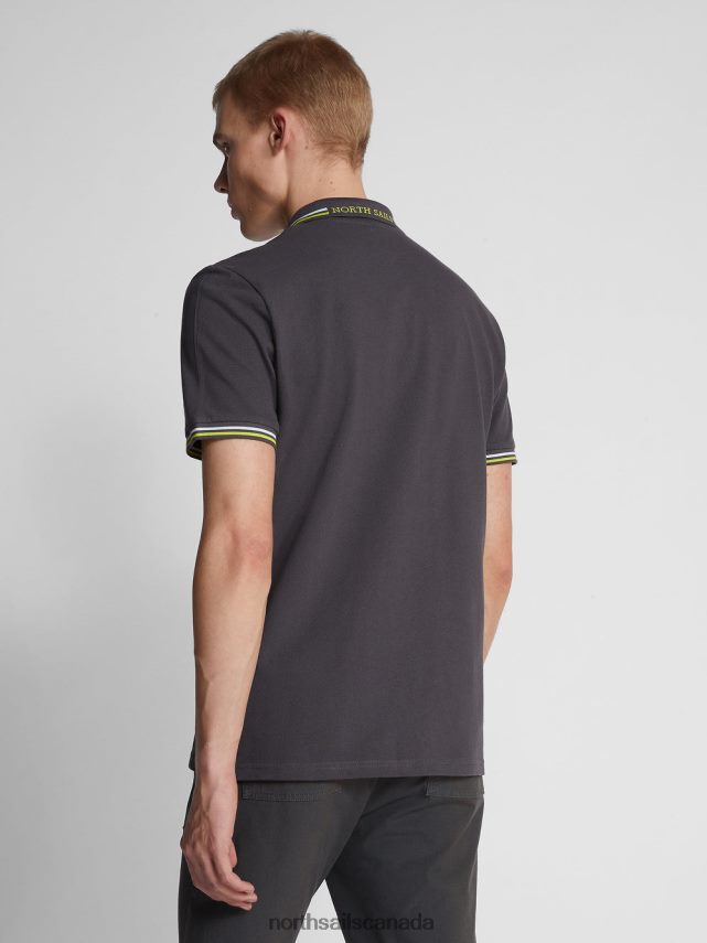 Men North Sails Asphalt POLO WITH CONTRAST TRIMS Clothing 0028HP1214
