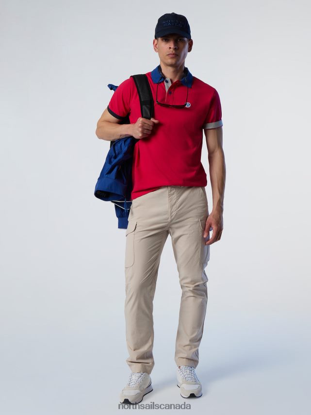 Men North Sails Barberry red Organic Cotton Polo Shirt NEW Clothing 0028HP98