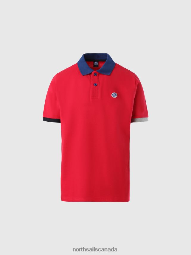 Men North Sails Barberry red Organic Cotton Polo Shirt NEW Clothing 0028HP98
