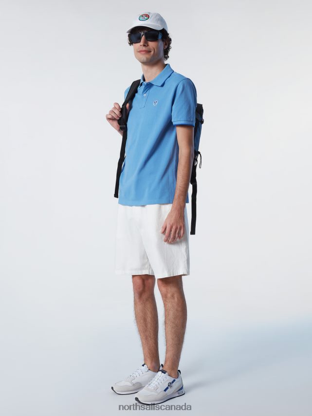 Men North Sails Cornflower blue Organic Cotton Polo Shirt SALE Clothing 0028HP78