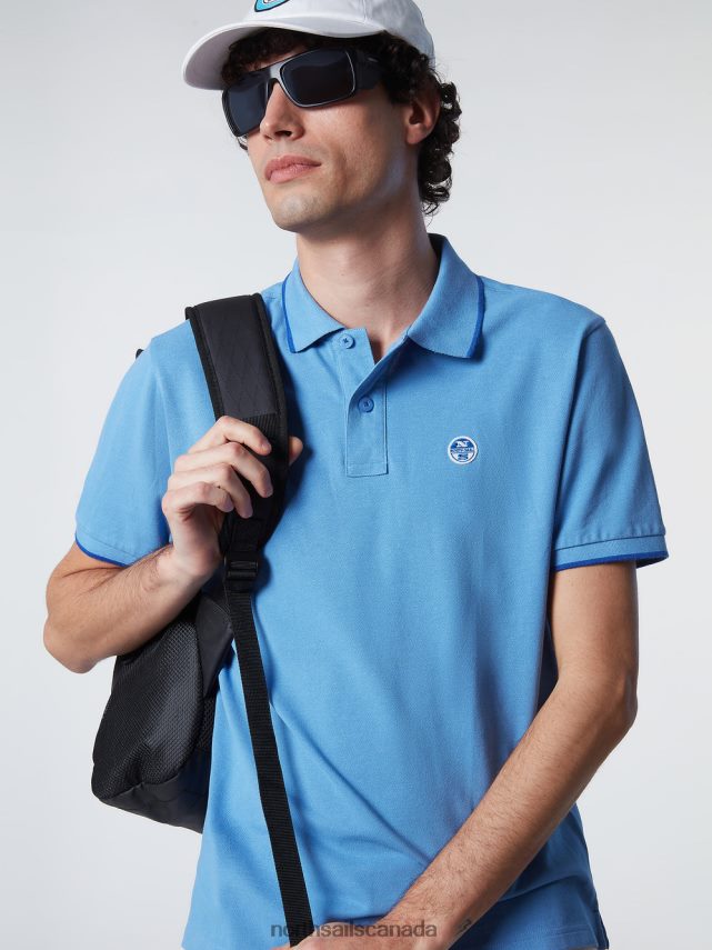 Men North Sails Cornflower blue Organic Cotton Polo Shirt SALE Clothing 0028HP78