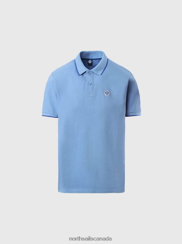 Men North Sails Cornflower blue Organic Cotton Polo Shirt SALE Clothing 0028HP78