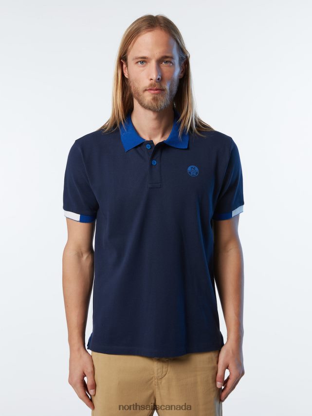Men North Sails Navy blue ORGANIC COTTON POLO SHIRT Clothing