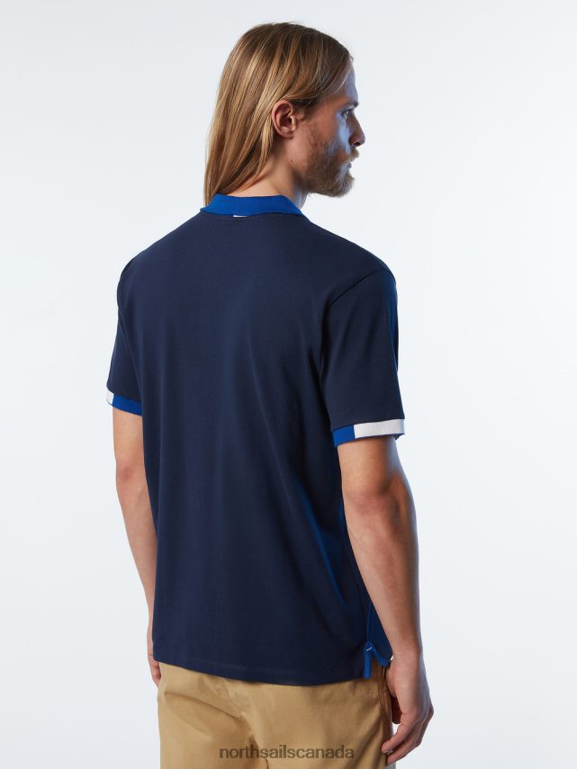 Men North Sails Navy blue ORGANIC COTTON POLO SHIRT Clothing 0028HP119