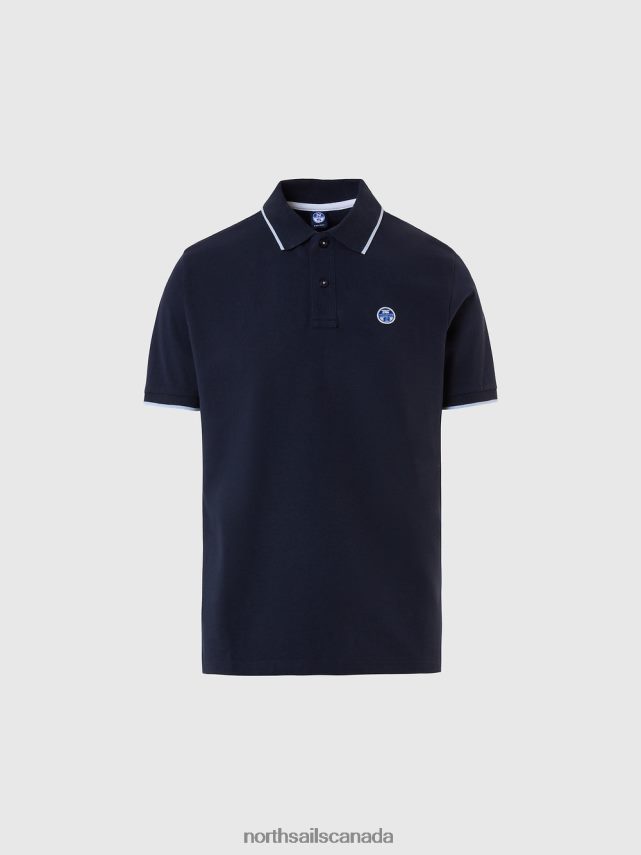 Men North Sails Navy blue Organic Cotton Polo Shirt SALE Clothing 0028HP76