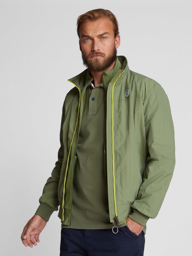 Men North Sails Olive green POLO WITH CONTRAST TRIMS Clothing 0028HP1211