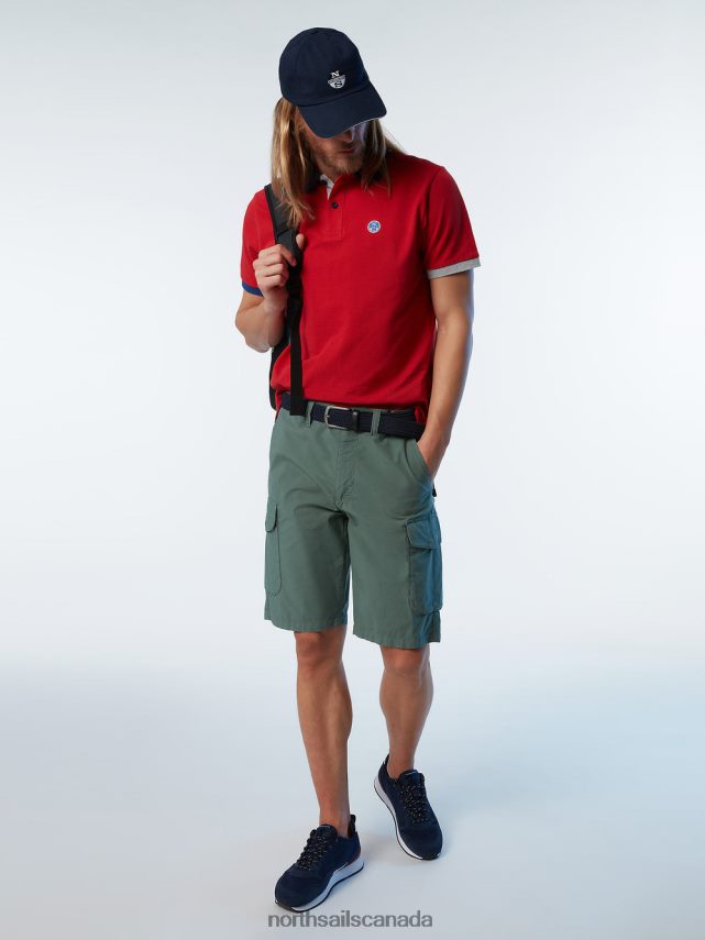 Men North Sails Red Organic Cotton Polo Shirt NEW Clothing 0028HP97