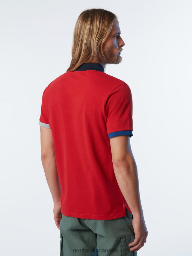 Men North Sails Red Organic Cotton Polo Shirt NEW Clothing 0028HP97