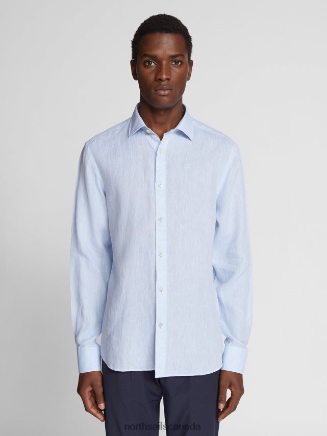 Men North Sails Cool blue LINEN SHIRT Clothing 0028HP1181