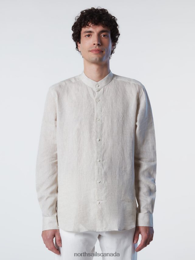 Men North Sails Dove MANDARIN COLLAR SHIRT Clothing 0028HP234
