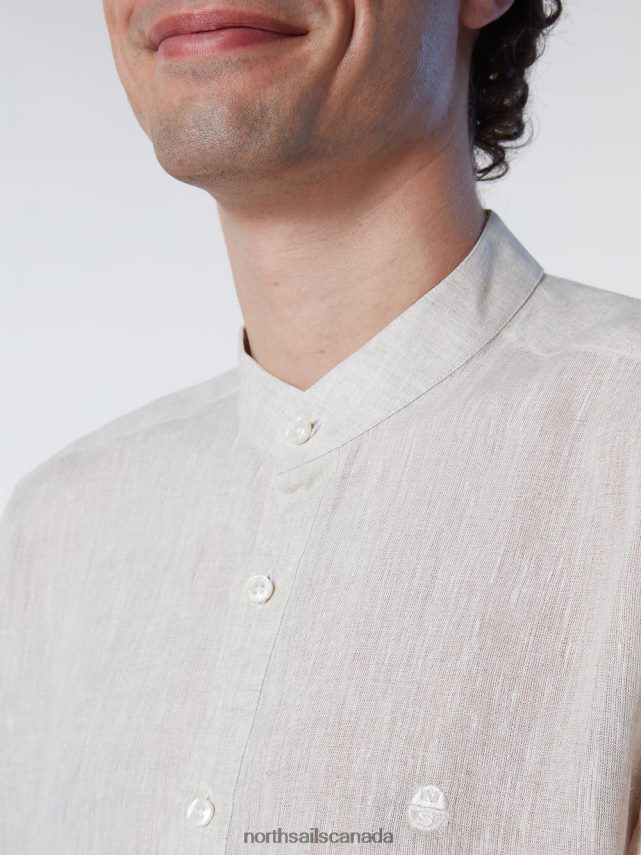 Men North Sails Dove MANDARIN COLLAR SHIRT Clothing 0028HP234