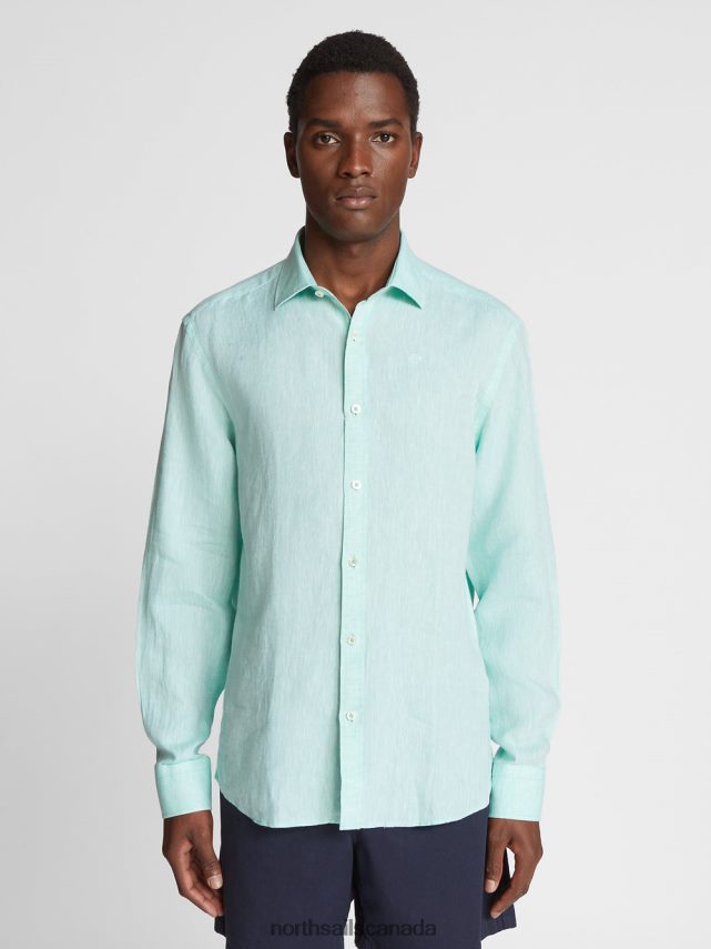 Men North Sails Emerald LINEN SHIRT Clothing 0028HP1179