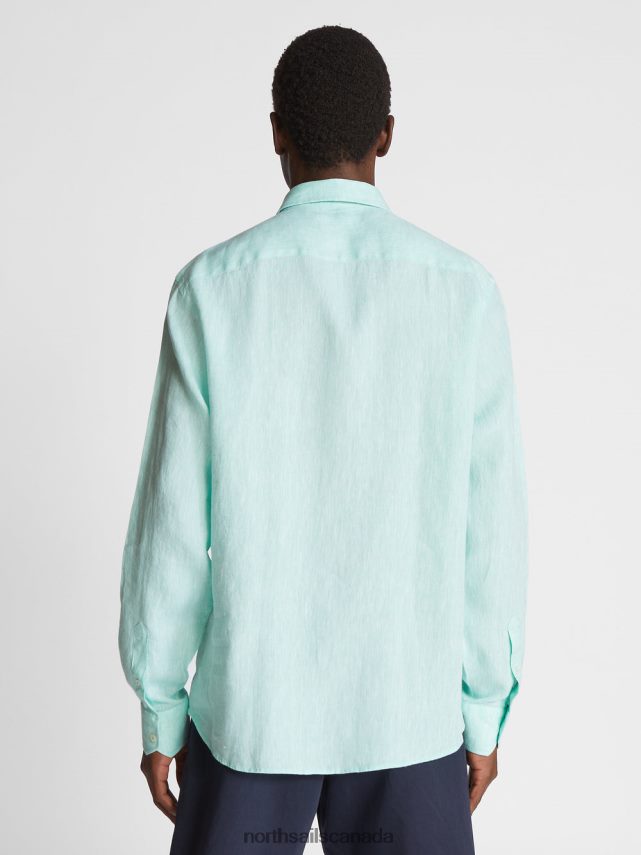 Men North Sails Emerald LINEN SHIRT Clothing 0028HP1179