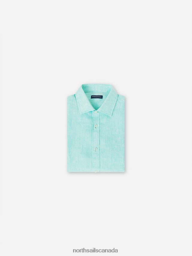 Men North Sails Emerald LINEN SHIRT Clothing 0028HP1179