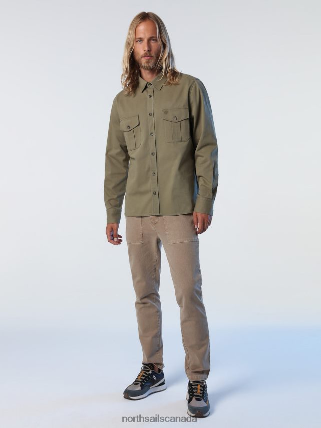 Men North Sails Ivy green HEAVY TWILL OVERSHIRT Clothing 0028HP1024