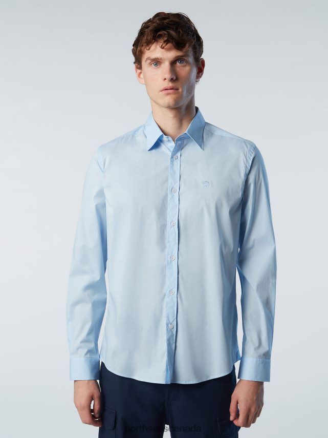 Men North Sails Light blue POPLIN SHIRT Clothing 0028HP203