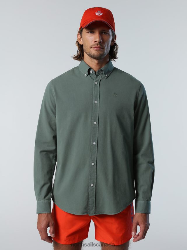 Men North Sails Military green GABARDINE SHIRT Clothing 0028HP208