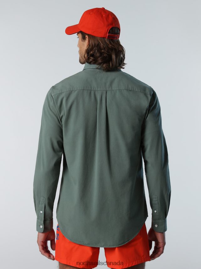 Men North Sails Military green GABARDINE SHIRT Clothing 0028HP208