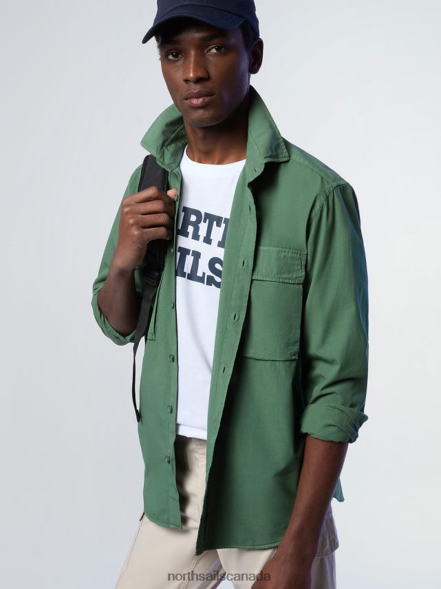 Men North Sails Military green POPLIN OVERSHIRT Clothing 0028HP228