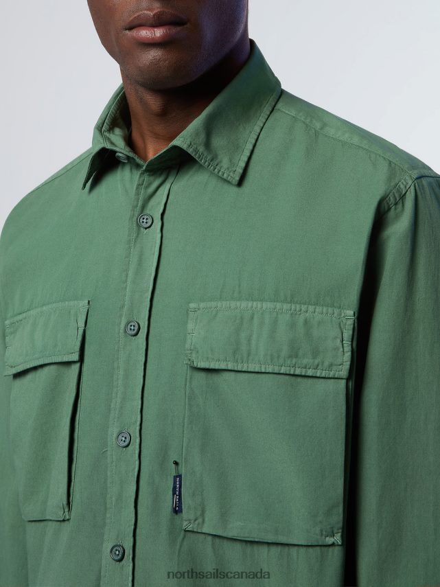 Men North Sails Military green POPLIN OVERSHIRT Clothing 0028HP228